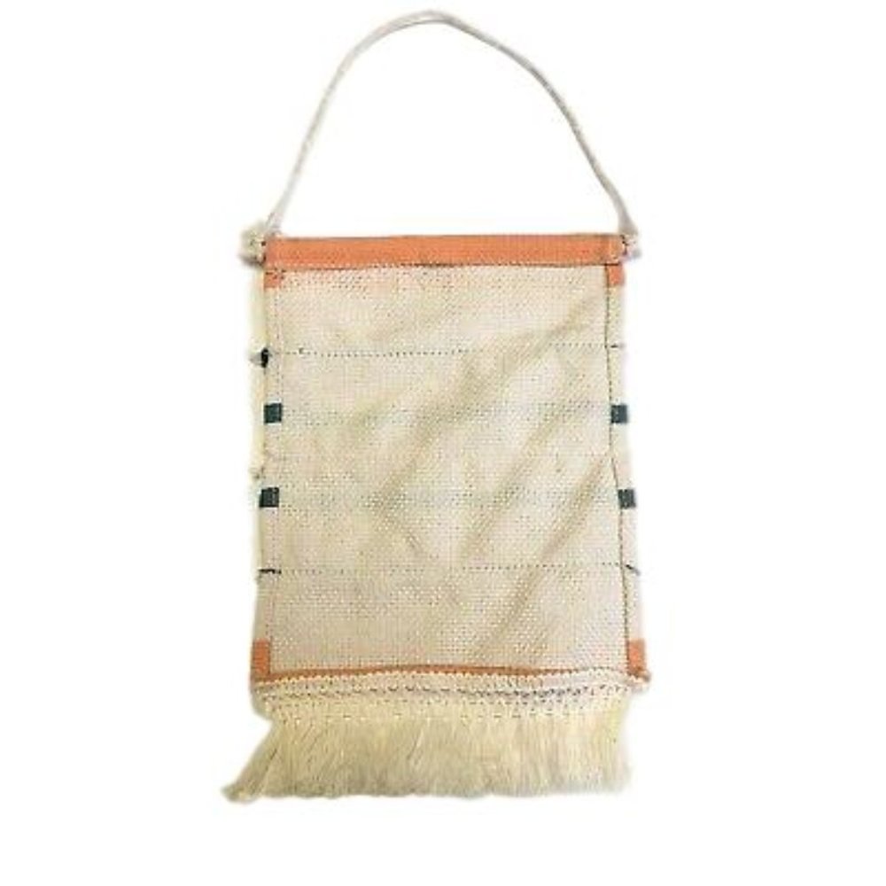 Striped Burlap Cute Hanging Wall Sign With Tassels - Picture 2 of 2
